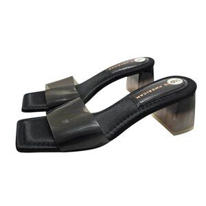 Good American Square Toe Ombre Block Heel Slide Sandals Sz 6